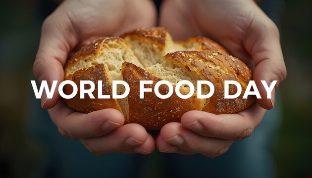 A person holding a loaf of bread in their hands on World Food Day