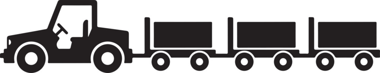 Obraz premium Truck, tractor trailer, cargo transport, logistics icon, vehicle silhouette