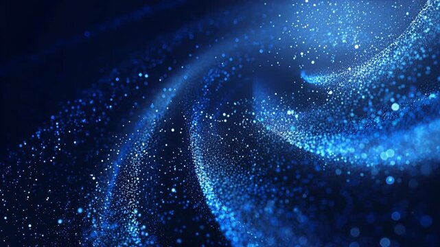 Glowing blue abstract background featuring a deep cosmos nebula and a starry galaxy pattern across a bright celestial starfield in the dark outer space universe