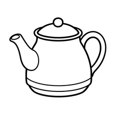 Fototapeta premium Simple Line Icon of a Teapot