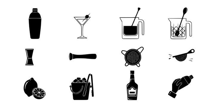 Professional Cocktail Shaker Mixology Silhouette