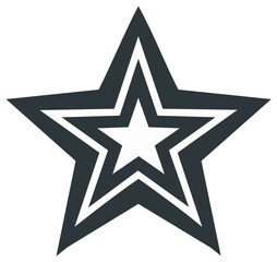 Obraz premium Concentric five pointed star icon with multiple outlines graphic element design