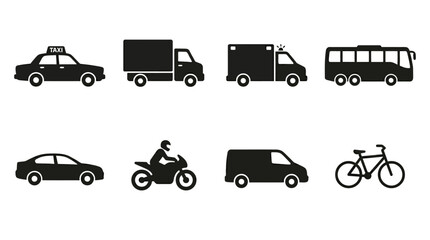 Fototapeta premium Vehicles Transportation Icons Set.