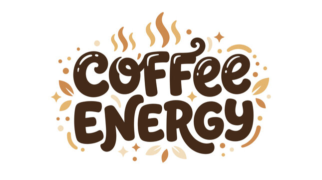 Brown Coffee Energy Text Logo.