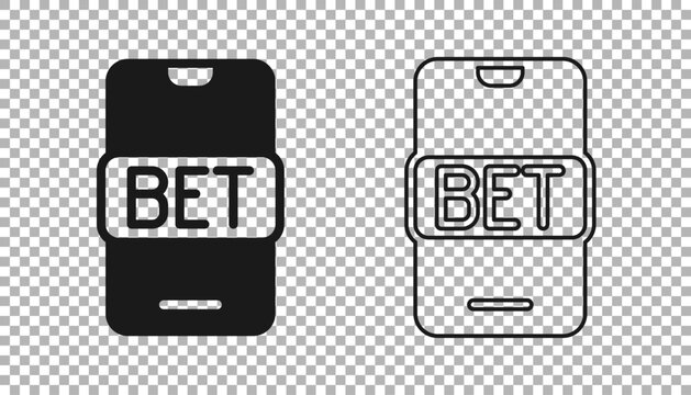 Black Online sports betting icon isolated on transparent background. Sport bet bookmaker. Betting online make money. Vector