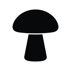 Black silhouette of a mushroom on a white background, simple symbol fungus © Tanzina_Rahman