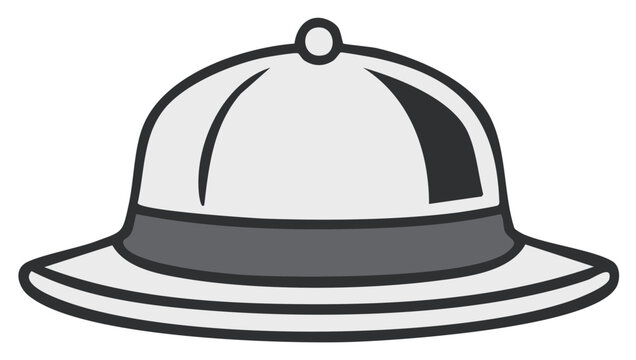 White Pith Helmet Illustration Classic Adventure Headwear Sun Protection Safari Equipment