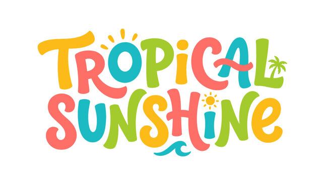 Tropical Sunshine Colorful Text Logo.