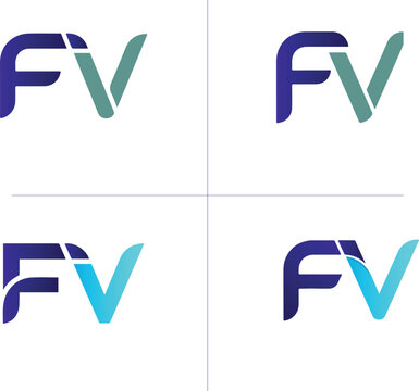 Minimal Letter FV Logo Design Vector for Modern Business Branding