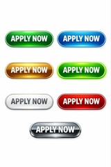Fototapeta premium Colorful apply now buttons in various designs and styles