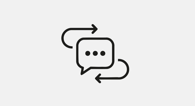 Icon representing continuous communication, message exchange, or interactive dialogue.