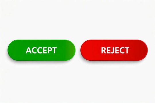Decision buttons showing accept and reject options