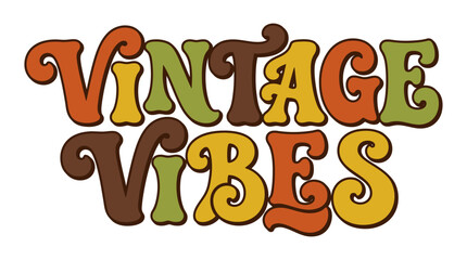 Vintage Vibes Colorful Text Logo. © Suro