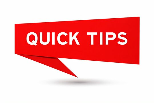 Red banner displaying quick tips for efficient learning or productivity advice