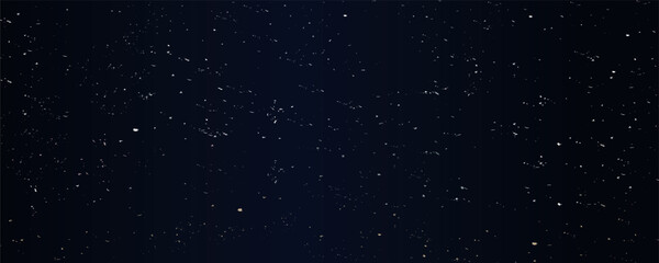 Minimalist Flat Vector Illustration of Deep Dark Blue Starry Night Sky with Scattered White Stars, Modern Abstract Celestial Background, Simple Night Sky Design, Dark Navy Cosmic Scene © Dima