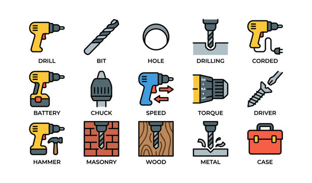 Power tools and accessories: drills, bits, chucks, and more