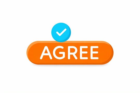 Orange button with checkmark indicating agreement or acceptance