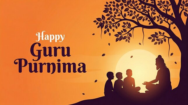 Happy Guru Purnima Vector Social Media Cover Banner Background Template Design Illustration.