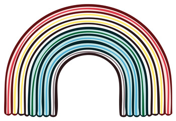 Fototapeta premium Vibrant Multi Colored Rainbow Arch Isolated on White Background