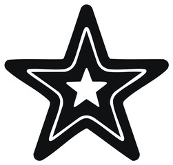 Obraz premium Stylish Black Star with White Inner Star Vector Icon Design Element for Decoration or Illustration
