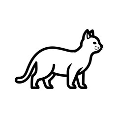 Fototapeta premium minimalist black and white cat silhouette walking line art illustration