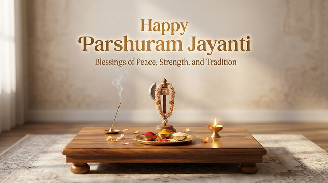Parshuram jayanti celebration with traditional puja setup and decorations