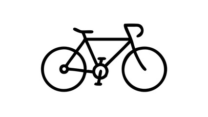 Fototapeta premium Black Outline Bicycle Icon Isolated on White Background