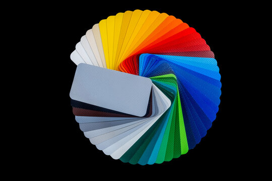 Sample of PVC Polymer Vinyl, Material design color palette layout, RAL color system