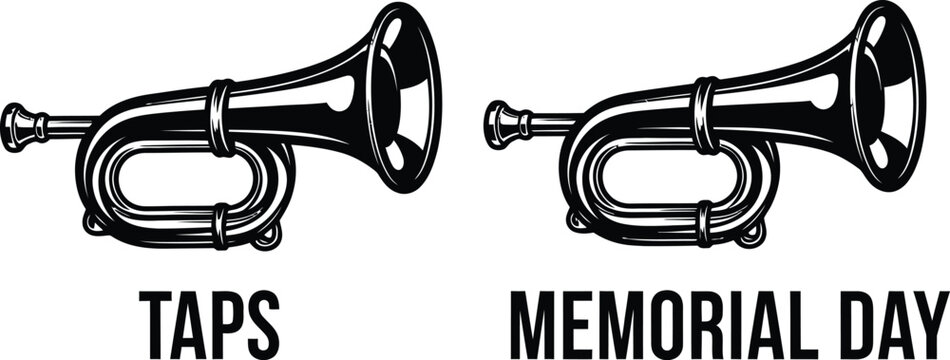 Memorial day taps silhouette honoring fallen heroes with remembrance and respect