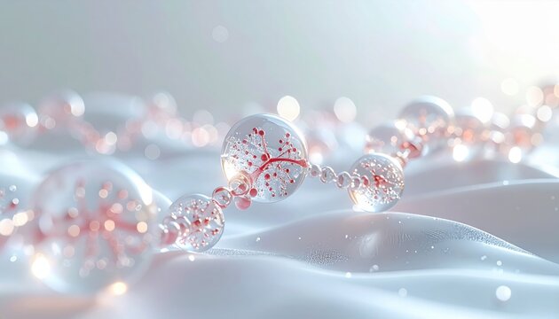 Intricate Model of the Lymphatic System Showing Cellular Structures and Fluid Flow