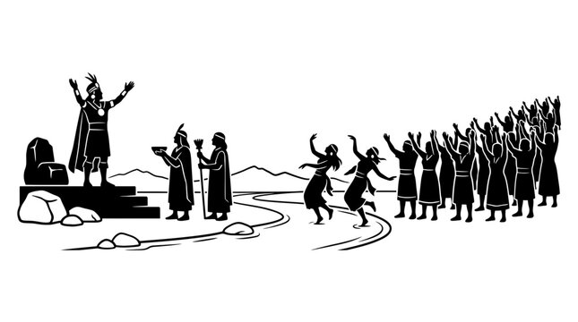 Inti Raymi Cultural Infographic Black And White Set