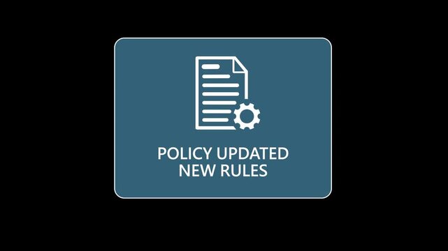 Business professional holding tablet with policy updated notification, Corporate compliance, new rules implementation, governance management, regulatory change, on transparent background.