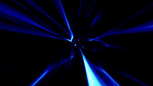 Abstract blue light tunnel effect with fast motion