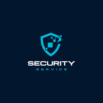 Abstract shield logo design. Data security icon element, suitable for your design need, logo, illustration, animation, brand and company logo, vector illustration.