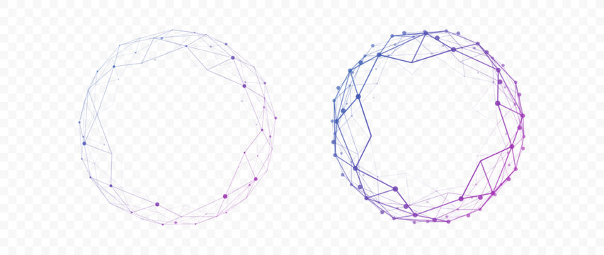 Broken Sphere Network with Connected Nodes and Lines Futuristic Tech Connection Structure