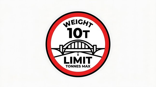 Weight limit traffic sign symbol.