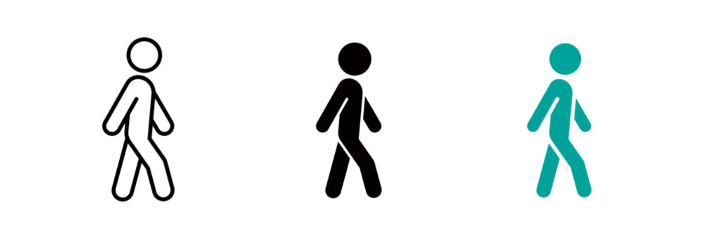 pictogram of a person walking, walking icon