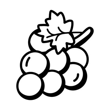 A glyph style icon showing grapes
