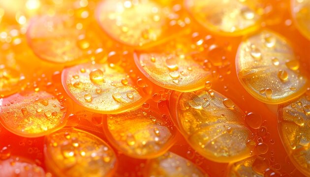 fish scales macro , close up of red caviar background, sisik ikan mas 