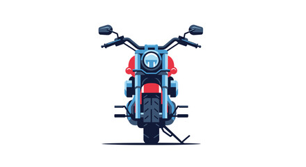 Fototapeta premium Red motorcycle front view on white background.