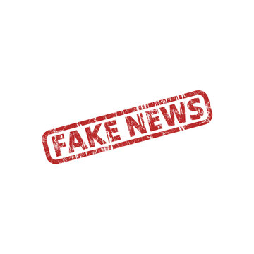 fake news - red rubber stamp - vector illustration