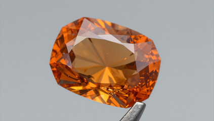 Geometric Trillion Cut Mandarin Garnet Fire macro