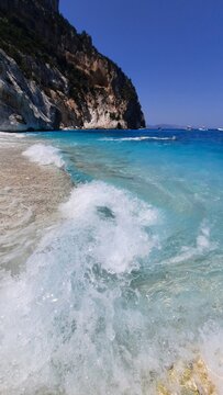 beautiful blue sea in Spiaggia delle Sorgenti di Goloritze, Costa Baunei, Sardinia
