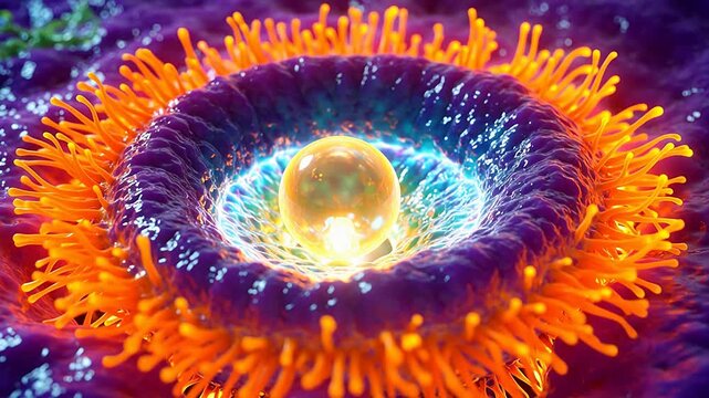 Precision Medical Vibrant glowing celllike structure for Healthcare Innovation and Telemedicine