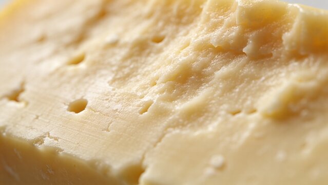 macro closeup cheese texture dairy surface porous holes pattern yellow creamy detail soft structure food background natural product slice macro photography food texture mild cheese surface airy struct