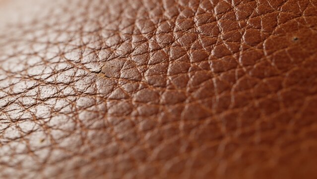 Macro leather texture fine grain pattern brown surface natural material detail closeup organic structure soft lighting tactile surface luxury background high resolution smooth yet textured appearance 