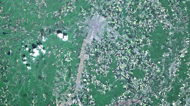 Burgundy France Vineyards and Agriculture: Satellite Video of Dijon Rural Landscape and Wine Regions