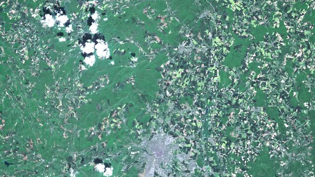 Burgundy France Vineyards and Agriculture: Satellite Video of Dijon Rural Landscape and Wine Regions