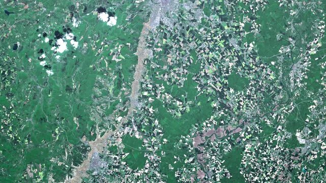 Burgundy France Vineyards and Agriculture: Satellite Video of Dijon Rural Landscape and Wine Regions