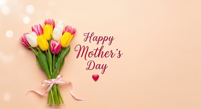 Happy mother's day vibrant tulips and heartfelt wishes for mom